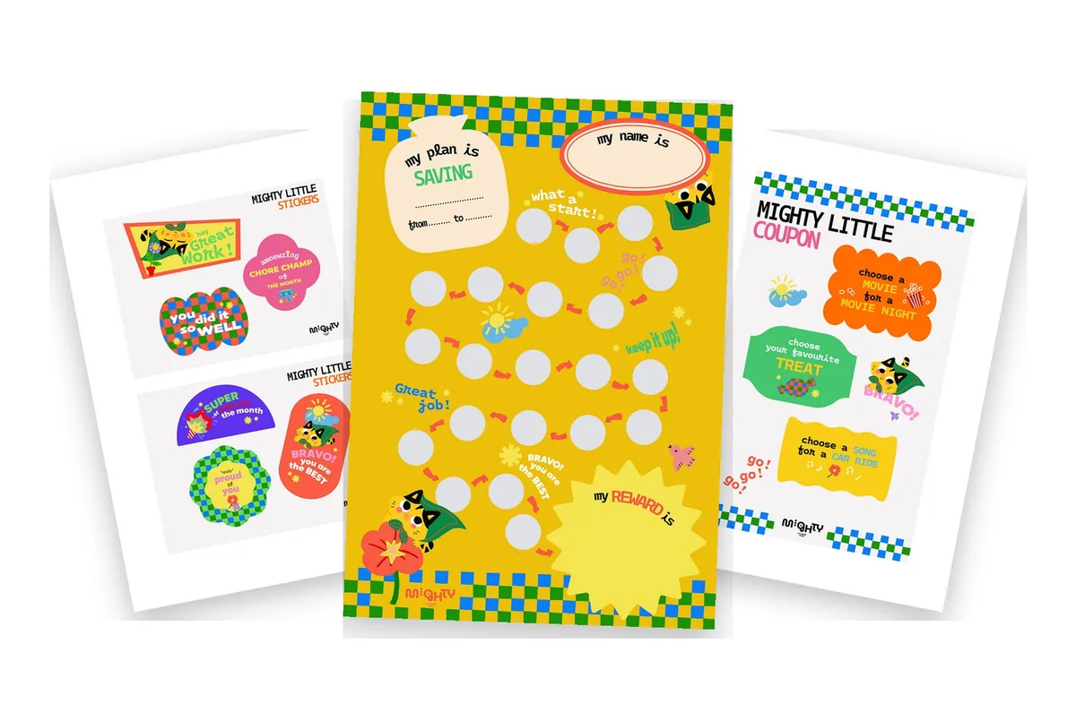 The Mighty Habit Tracker Combo: tracker, sticker page and coupon page