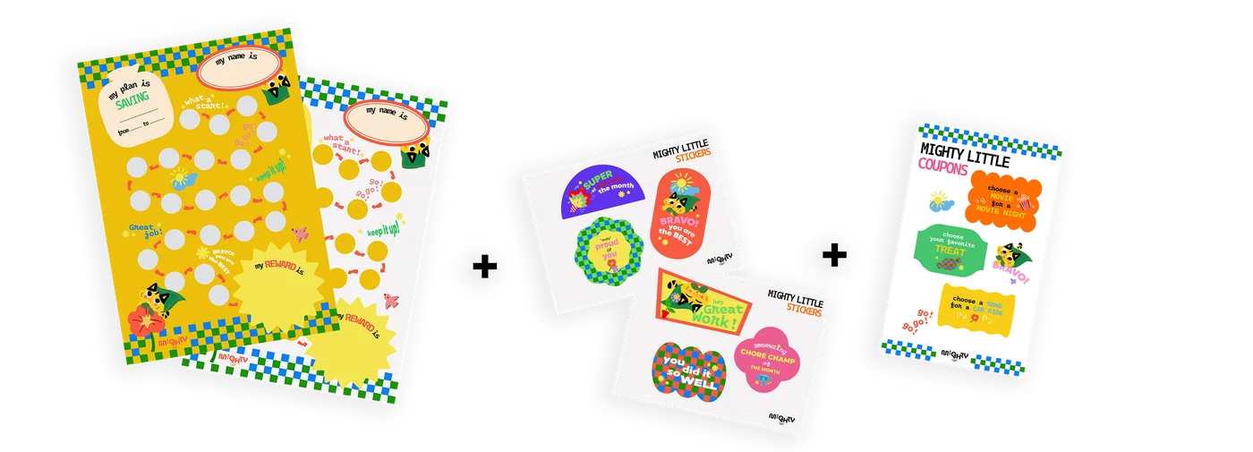 Mighty Habit Tracker + sticker page + coupon page