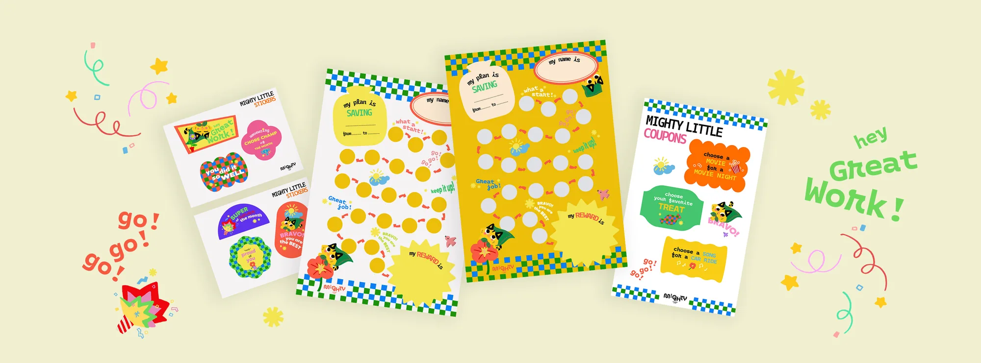 Mighty Habit Tracker, Reward Stickers and Reward Coupons